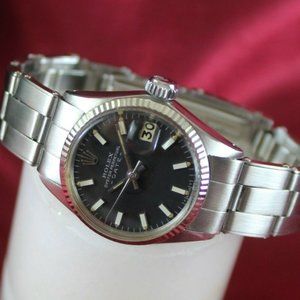 Rolex Oyster Ladies Watch 18k Gold Bezel W/Box